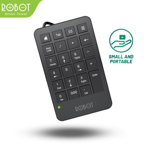 ROBOT RK01 Wired Numeric Keypad Black Tombol Multimedia Kecil dan Portable Original Garansi 1 Tahun