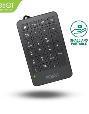 ROBOT RK01 Wired Numeric Keypad Black Tombol Multimedia Kecil dan Portable Original Garansi 1 Tahun