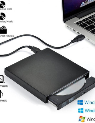 USB DVD CD ROM RW R External ROM RW Slim Portable Laptop Optical Drive Media Device Storage Disc Windows