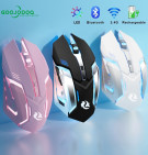 GOOJODOQ Gaming Mouse Rechargeable Wireless Mouse - 2.4Ghz 1600 DPI dengan LED Otomatis