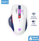 MOFii Mouse Wireless Gaming Rechargeable Baterai Type-C Fast Charging 1600DPI RGB Light P6